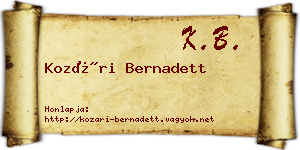 Kozári Bernadett névjegykártya